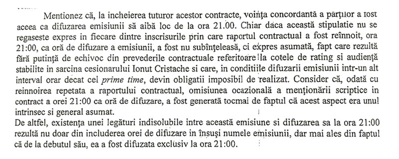 Extras din declarația prezentată instanței de fostul președinte-director general al SRTv Doina Gradea