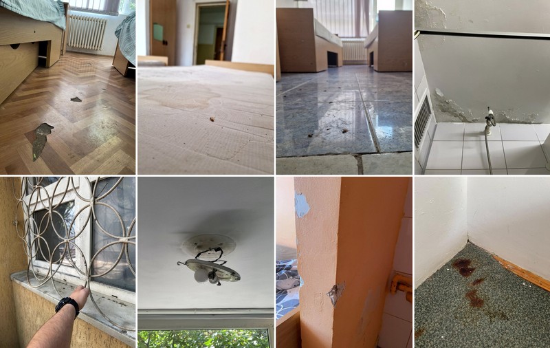 Cămin murdar, cu saltele pătate și gândaci pentru liceenii veniți în tabăra de vară a Universității din București. „Tu ai sta aici?”