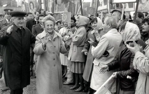 Nicolae și Elena Ceaușescu, la manifestările de 1 Mai din comunism