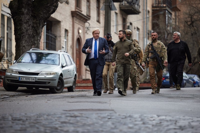 Boris Johnson și Volodimir Zelenski / FOTO: Volodimir Zelenski - Facebook