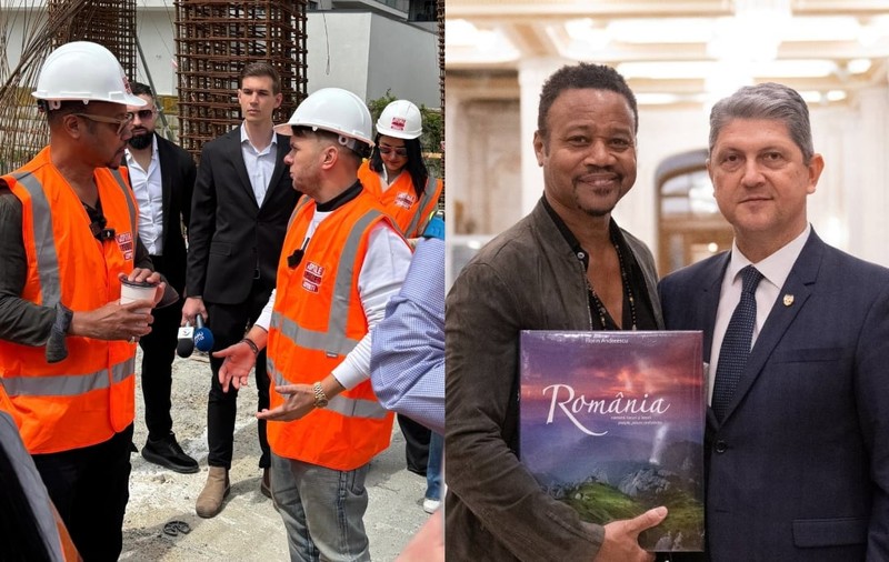 Cuba Gooding jr, vizită în România. Actorul a ajuns pe șantierul clinicii de la Obregia și la Senat