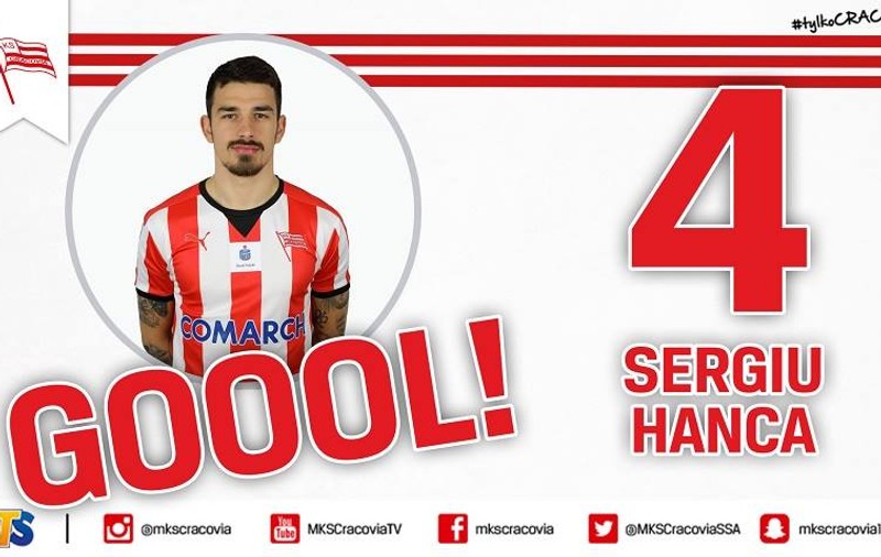 Sergiu Hanca a debutat cu gol la KS Cracovia