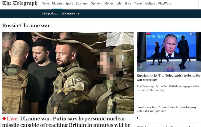 Rusia a blocat accesul la site-ul ziarului britanic The Telegraph