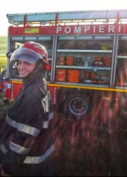 Mihaela face parte dintr-o familie de salvatori, și soțul ei e pompier. Foto: ISU Giurgiu