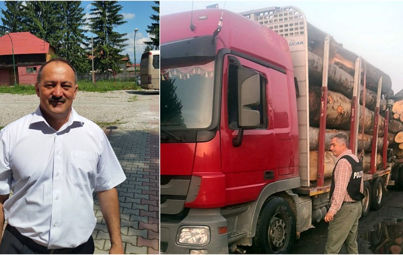 Primarul PSD din Vlădești, Cristian Dică Hristu, prins la volanul unui camion cu lemne de furat