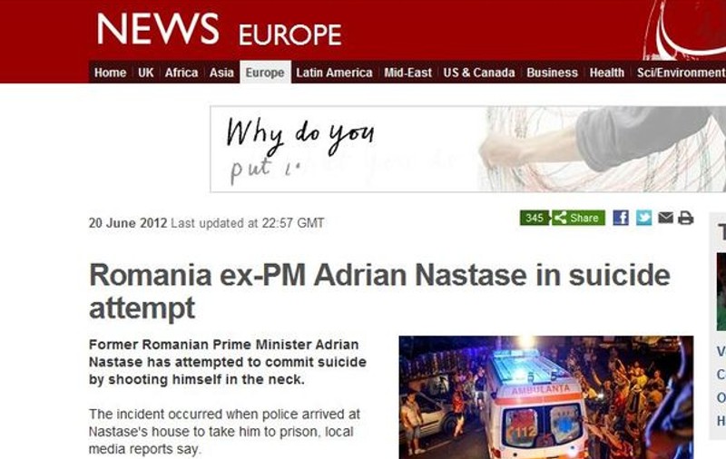 Presa internațională relatează pe larg tentativa de sinucidere a lui Adrian Năstase 
