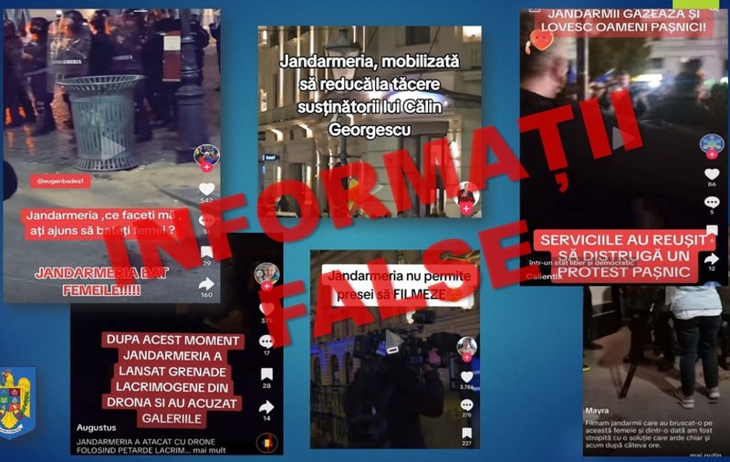 Jandarmeria Română, avertisment de fake news după protestul de la BEC: „Se desfășoară o campanie”