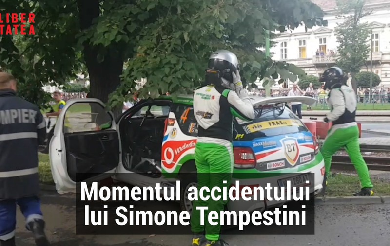 Momentul accidentului lui Simone Tempestini. Cum şi-a distrus maşina unul dintre cei mai buni piloţi de raliuri din România (VIDEO)