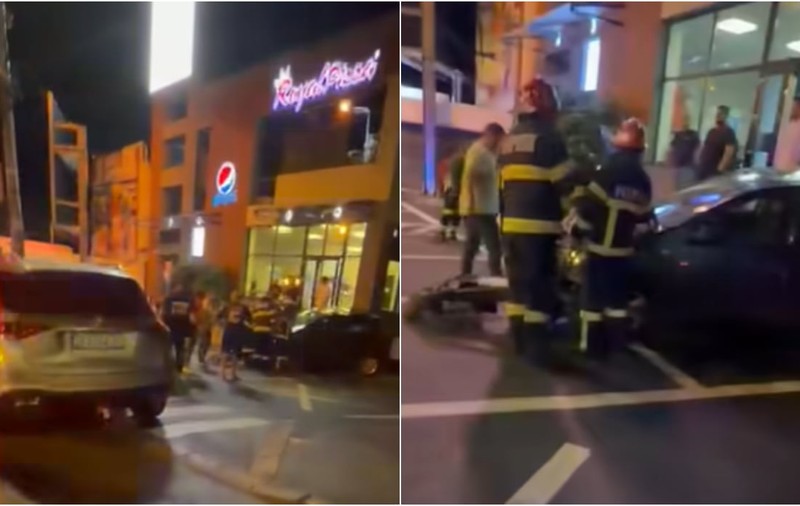 Un șofer din Galați a intrat cu viteză în 4 mașini parcate, a rănit 2 angajați ai unei pizzerii și a fugit apoi de la locul accidentului | VIDEO