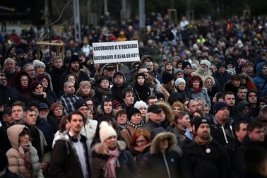 A doua comemorare a jurnalistului de investigație Jan Kuciak și a logodnicei sale Martina Kusnirova, cu o săptămână înaintea alegerilor parlamentare | Foto: Hepta