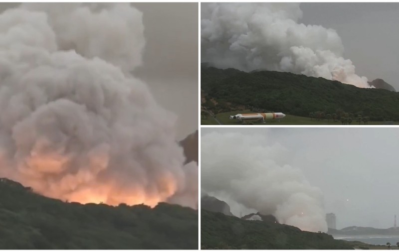 Momentul în care o rachetă spațială a luat foc în Japonia, în timpul testării acesteia | VIDEO