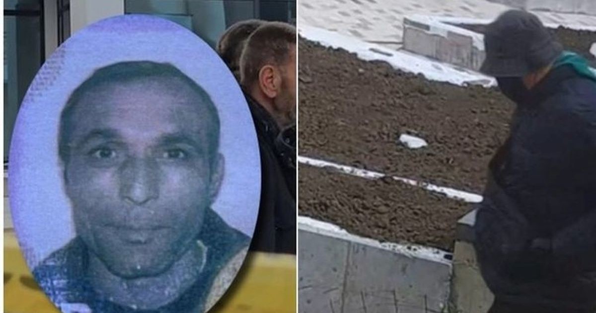 Daniel Cornea, românul suspectat că a executat un asasinat la comandă în Albania, apare într-un medalion, alături de o imagine cu un bărbat cu un clop pe cap și fața acoperită, august 2025