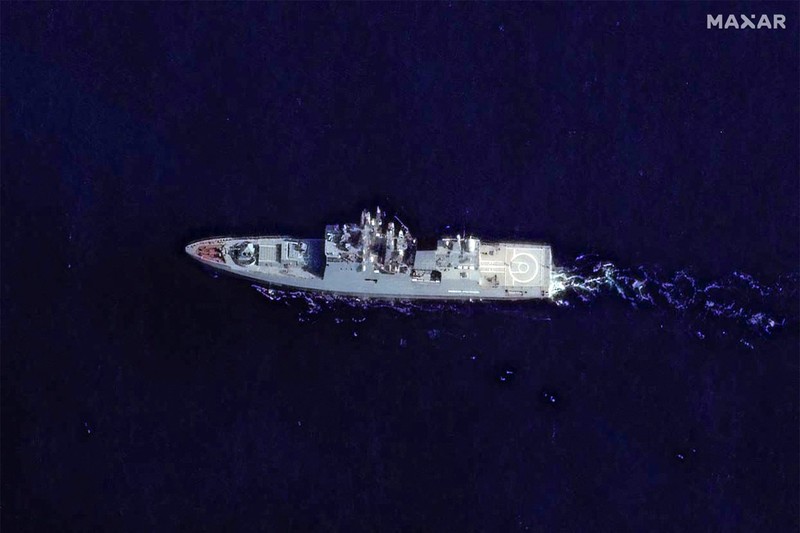This handout satellite image released by Maxar Technologies on December 13, 2024 shows a Russian Navy Admiral Grigorovich-class frigate cruising in the Mediterranean sea off the coast of Syria's western coastal city of Tartus on December 13. Islamist-led rebels took the Syrian capital Damascus in a lightning offensive on December 8, ousting president Bashar al-Assad and ending five decades of Baath rule in the country. Assad was propped up by Russia, where he reportedly fled, as well as Iran and Lebanon's Hezbollah militant group.,Image: 946351751, License: Rights-managed, Restrictions: RESTRICTED TO EDITORIAL USE - MANDATORY CREDIT "AFP PHOTO / SATELLITE IMAGE ©2024 MAXAR TECHNOLOGIES" - NO MARKETING NO ADVERTISING CAMPAIGNS - DISTRIBUTED AS A SERVICE TO CLIENTS, *** HANDOUT image or SOCIAL MEDIA IMAGE or FILMSTILL for EDITORIAL USE ONLY! * Please note: Fees charged by Profimedia are for the Profimedia's services only, and do not, nor are they intended to, convey to the user any ownership of Copyright or License in the material. Profimedia does not claim any ownership including but not limited to Copyright or License in the attached material. By publishing this material you (the user) expressly agree to indemnify and to hold Profimedia and its directors, shareholders and employees harmless from any loss, claims, damages, demands, expenses (including legal fees), or any causes of action or allegation against Profimedia arising out of or connected in any way with publication of the material. Profimedia does not claim any copyright or license in the attached materials. Any downloading fees charged by Profimedia are for Profimedia's services only. * Handling Fee Only ***, Model Release: no