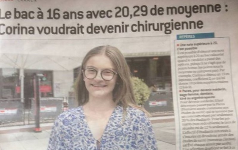 O româncă de 16 ani a luat nota maximă la bacalaureatul francez. Un ziar din Hexagon i-a dedicat o pagină întreagă