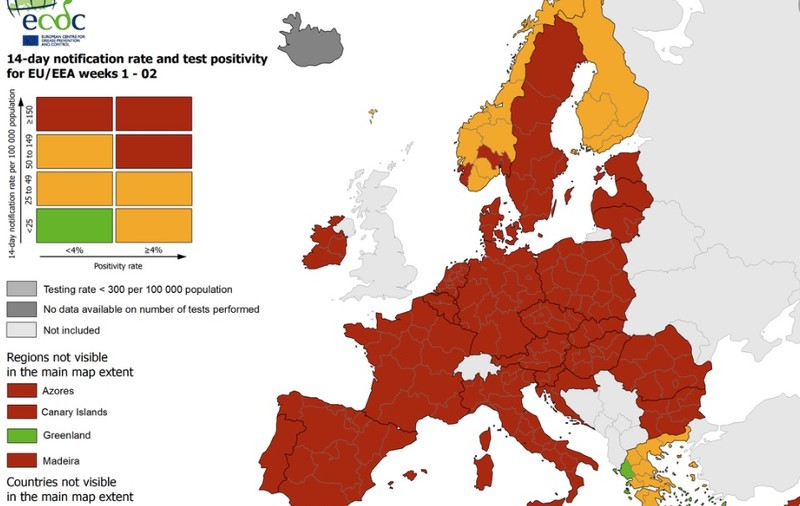 Roșu închis, noul cod de culoare propus de Comisia Europeană pentru identificarea zonelor cu rată mare de infecții COVID