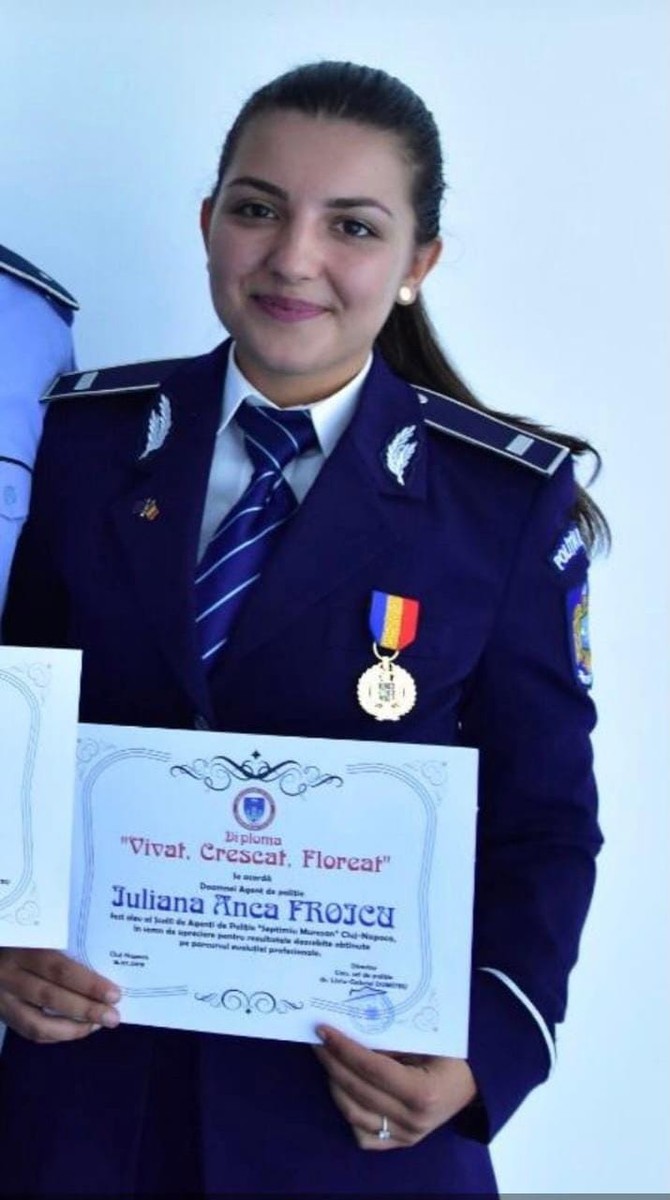 Polițista Iuliana Froicu.