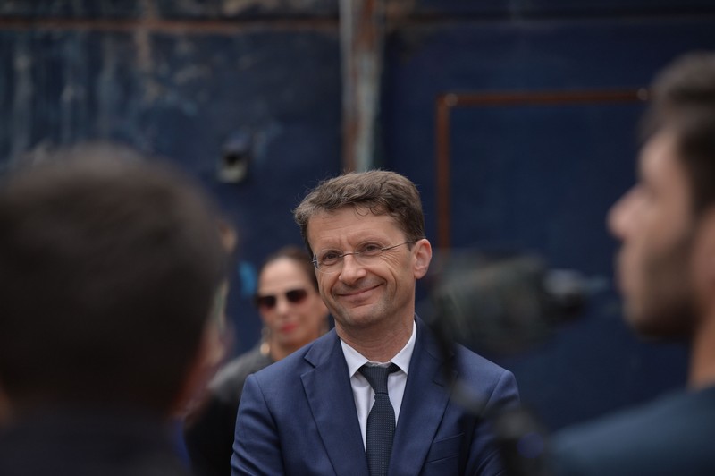 Dan Suciu, purtatorul de cuvant al Bancii Nationale Romane, discuta cu presa in timpul prezentarii complexului "Arenele BNR", in Bucuresti, vineri, 6 octombrie 2017. ALEXANDRU DOBRE/ MEDIAFAX FOTO.