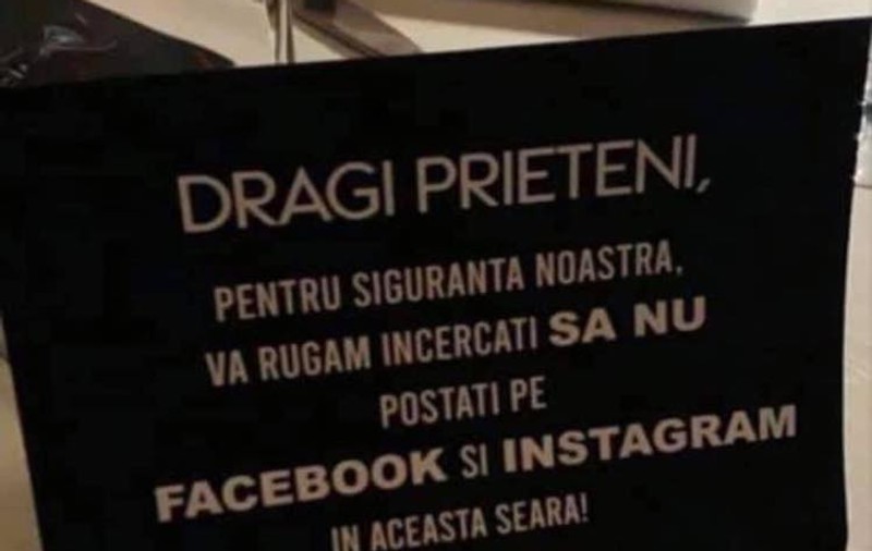 Mesaj pentru participanții la o petrecere interzisă dintr-un local de lux din București: „Pentru siguranța noastră, nu postați pe Facebook”