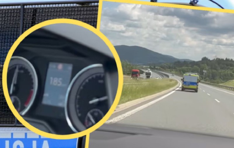Mașina de poliție gonește cu peste 200 km/h pe un drum din Polonia: „Nebunie totală” | VIDEO
