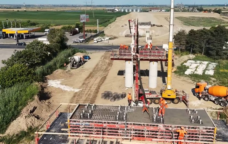 Progrese mari pe Autostrada Moldovei, după viituri: lucrările pe Lotul 2 al tronsonului Focșani – Bacău au depășit pragul de 50%
