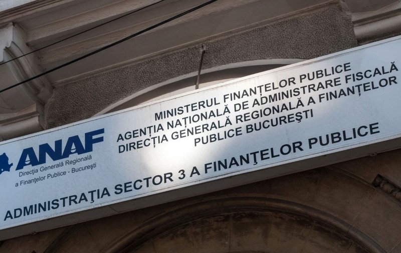 Sigla ANAF de pe clădirea instituției. Foto: Hepta