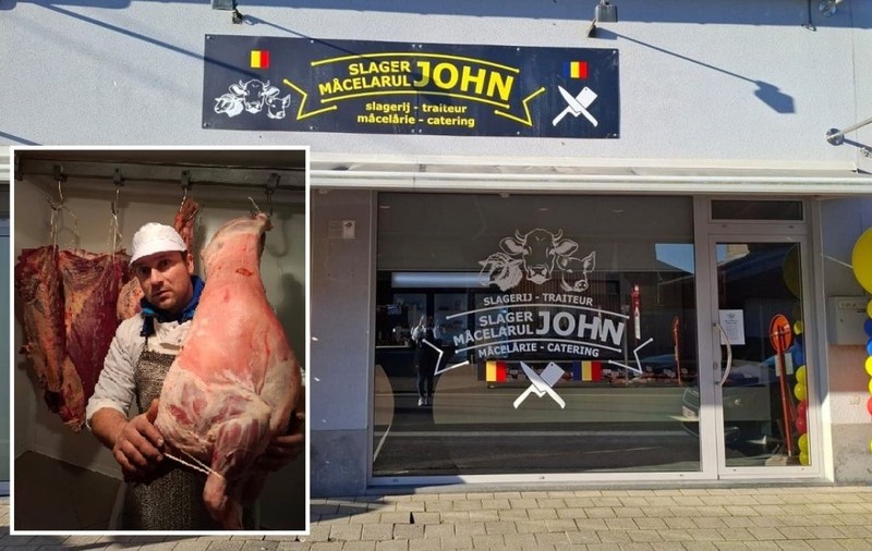 Măcelarul român Ion și-a pus numele John pe firmă și a deschis în Belgia măcelăria la care a visat de la 16 ani: „Totul după propria noastră rețetă”