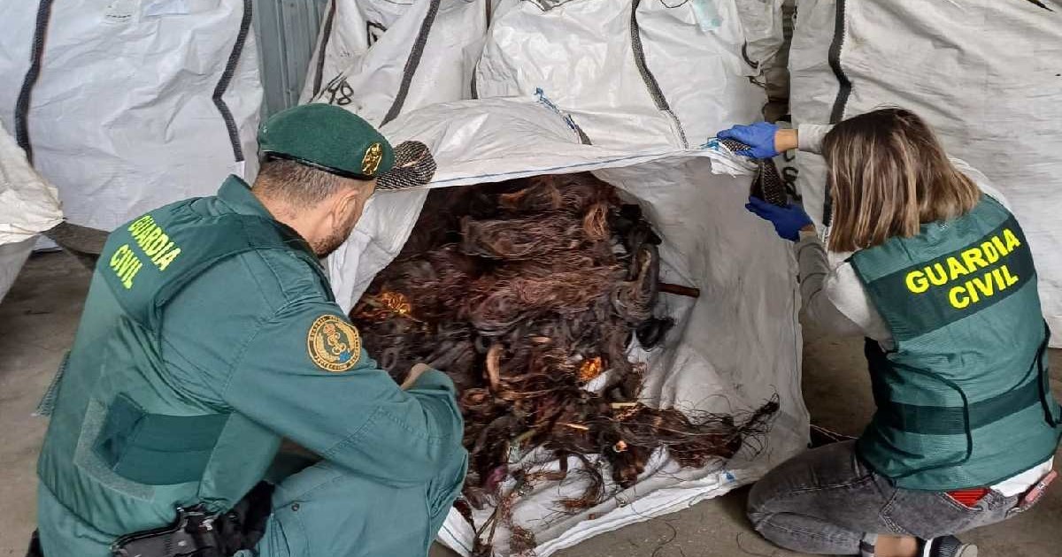 Garda Civilă din Guadalajara a recuperat peste o parte din cablu pe care a pus-o în saci