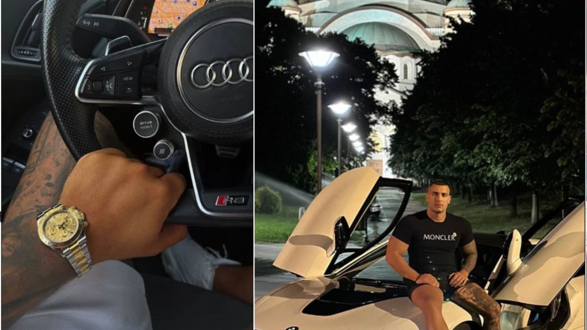 Nikola Keljanović din Balcani, cunoscut în zona sa ca „fiul lui tata”, s-a fotografiat cu mâna pe volan, în timp ce poartă la încheietură un ceas Rolex din aur, în valoare de 26.000 de euro, iar mașina pe care o conduce este evaluată la aproximativ 220.000 de euro.