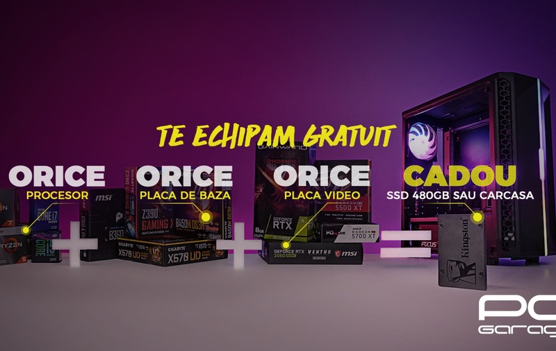 PC Garage oferă cadou un SSD de 480GB  sau o carcasă ARGB  (PUBLICITATE)