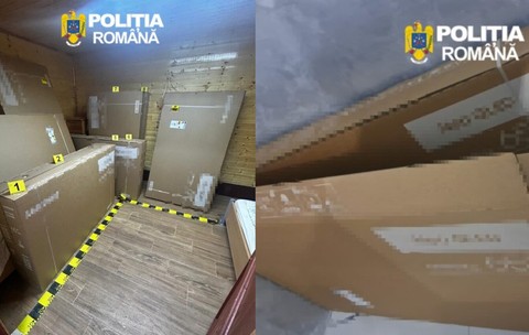 televizoare furate, în cutii, gasite de polițiști la perchezitii, in Olt