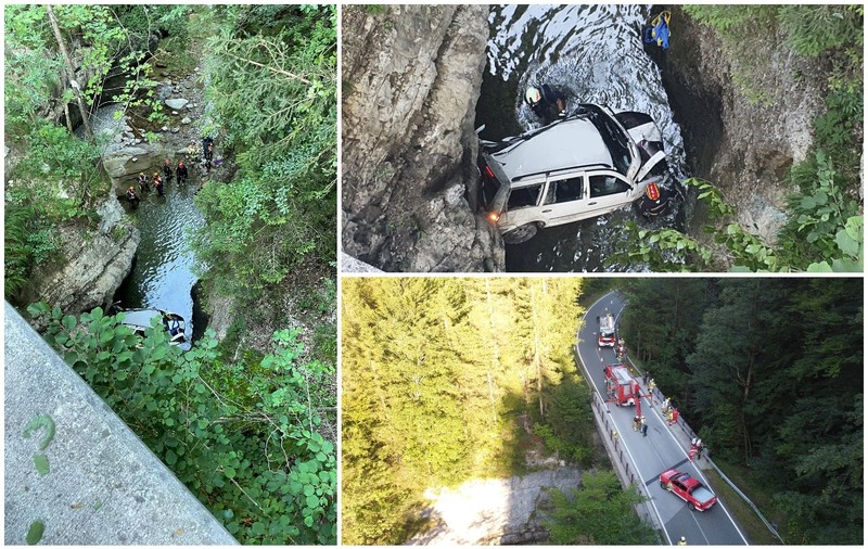 Un șofer de 18 ani a căzut 25 de metri cu mașina de pe o șosea de munte din Austria și a ieșit aproape nevătămat din autoturism