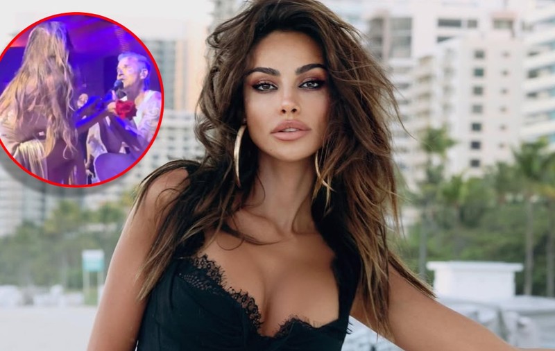 Robbie Williams, în genunchi în fața Mădălinei Ghenea. Moment spectaculos la petrecerea unui milionar italian