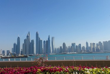 Dubai Marina, vedere de pe insula artificială Palm