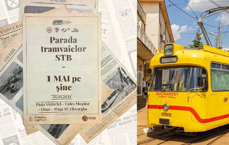 Parada tramvaielor de 1 Mai, în București: „Muzică de fanfară și povești din Capitală”