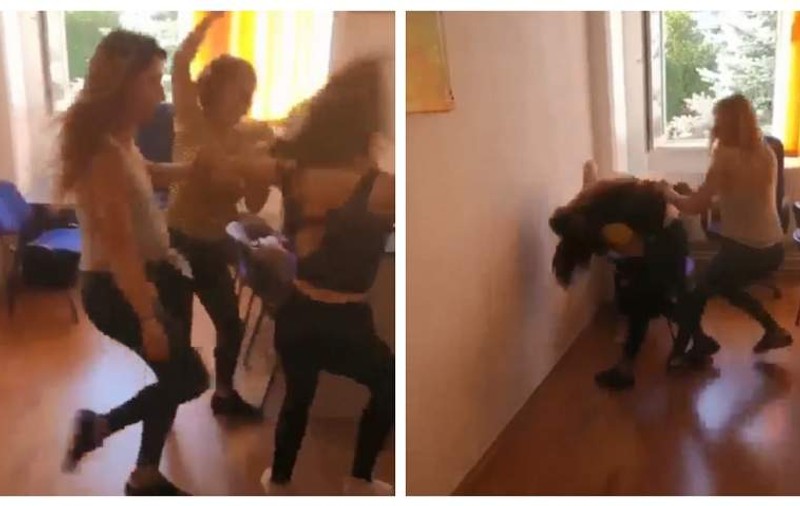 Bătaie între mai multe eleve de la un liceu din Comănești! Colegii se distrau și le încurajau pe fete să continue