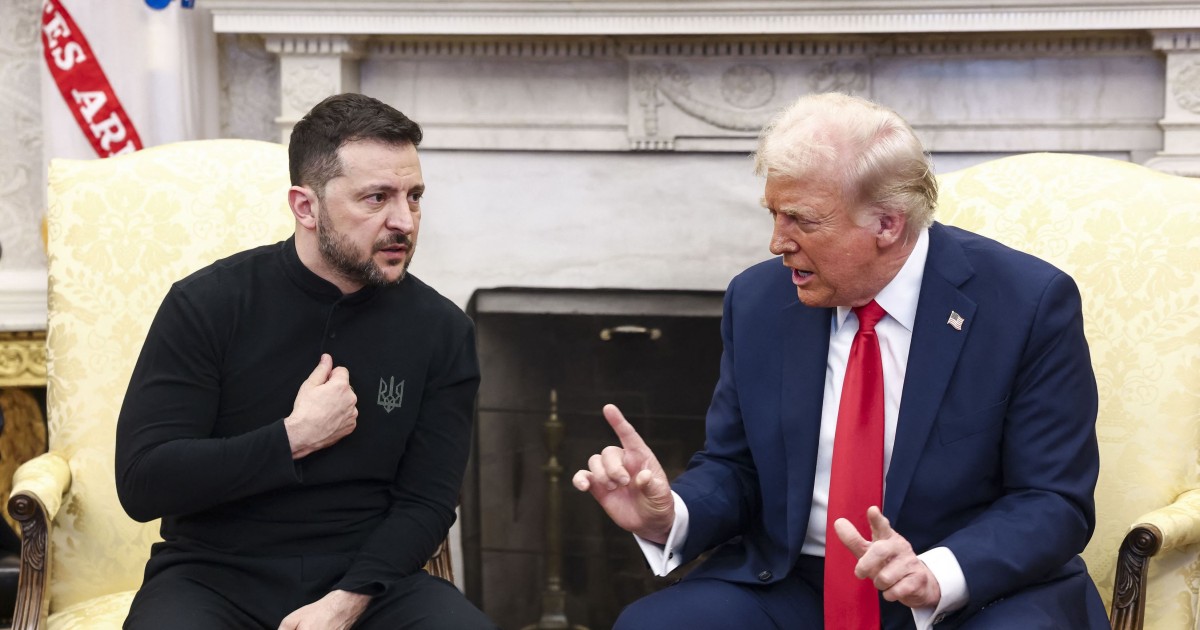 Volodimir (stânga) și Donald Trump, surprinși într-un schimb de replici tensionate la Casa Albă Foto: Hepta