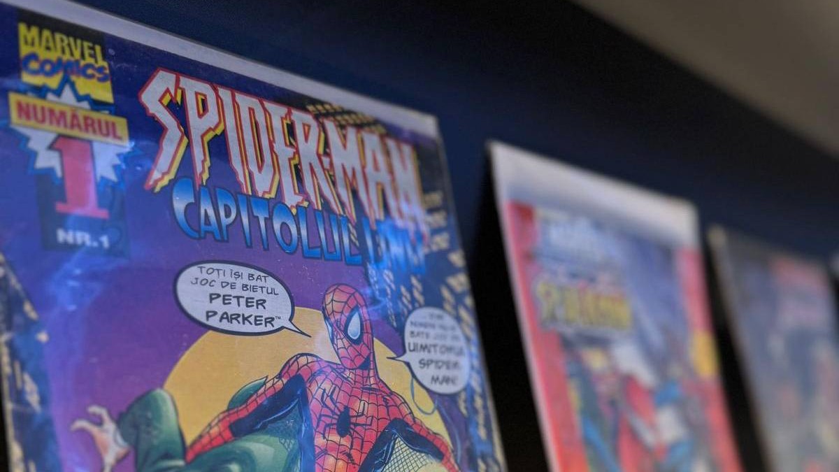 Coperta unei benzi desenate cu Spiderman.