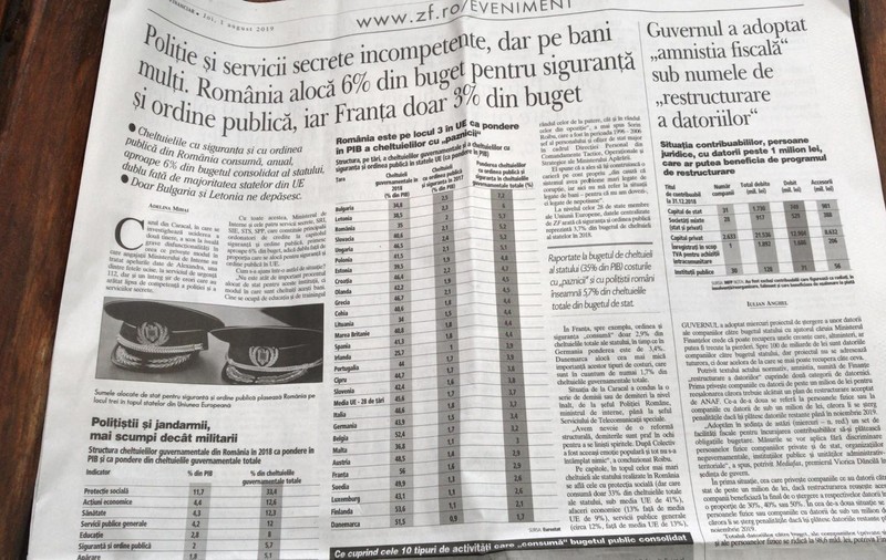 România, pe locul 3 în UE la cheltuielile cu ordinea și siguranța publică. Dar dă mai puțini bani decât media UE pentru servicii sociale, sănătate și educație