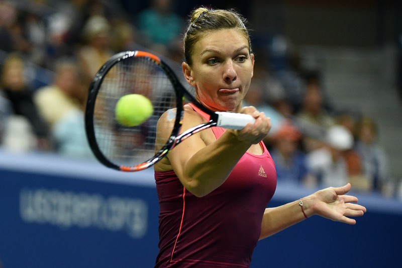 September 5, 2015 - Simona Halep in action in a women's singles third-round match against Shelby Rogers during the 2015 US Open at the USTA Billie Jean King National Tennis Center in Flushing, NY. (USTA/Andrew Ong)