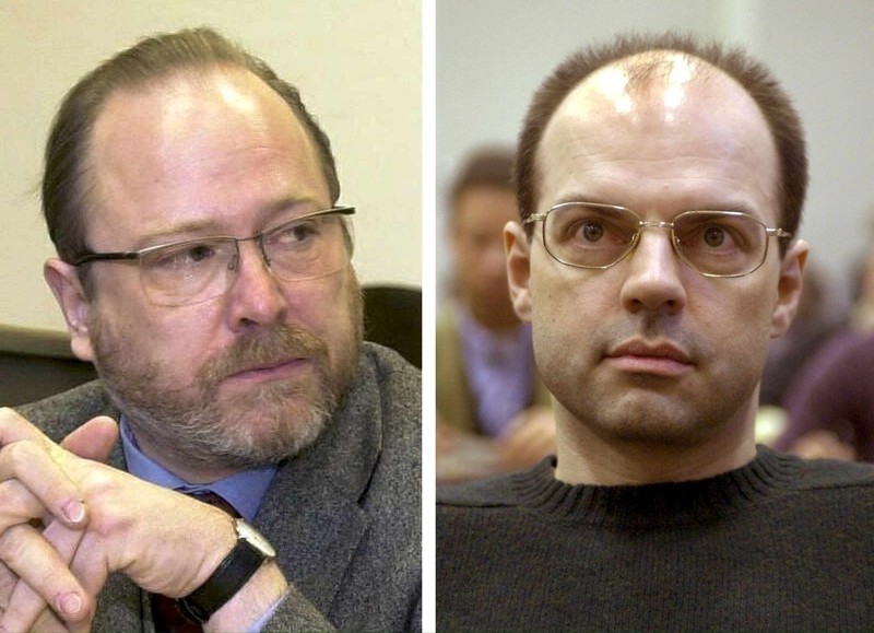 Imagine de arhivă, din 2011: Jan Philipp Reemtsma (stângă) și răpitorul său. Foto; EPA
