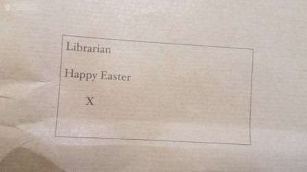 Nota care însoțea caietele, Sursa: Facebook/ Cambridge University Library