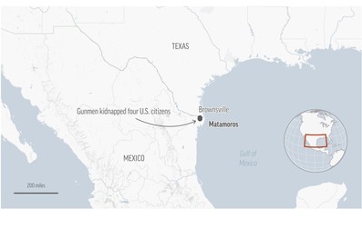 Gunmen kidnapped four U.S. citizens who crossed into Mexico from Texas last week to buy medicine and got caught in a shootout.,Image: 760785600, License: Rights-managed, Restrictions: This content is intended for editorial use only. For other uses, additional clearances may be required. WITH Mexico-Missing Americans, Model Release: no