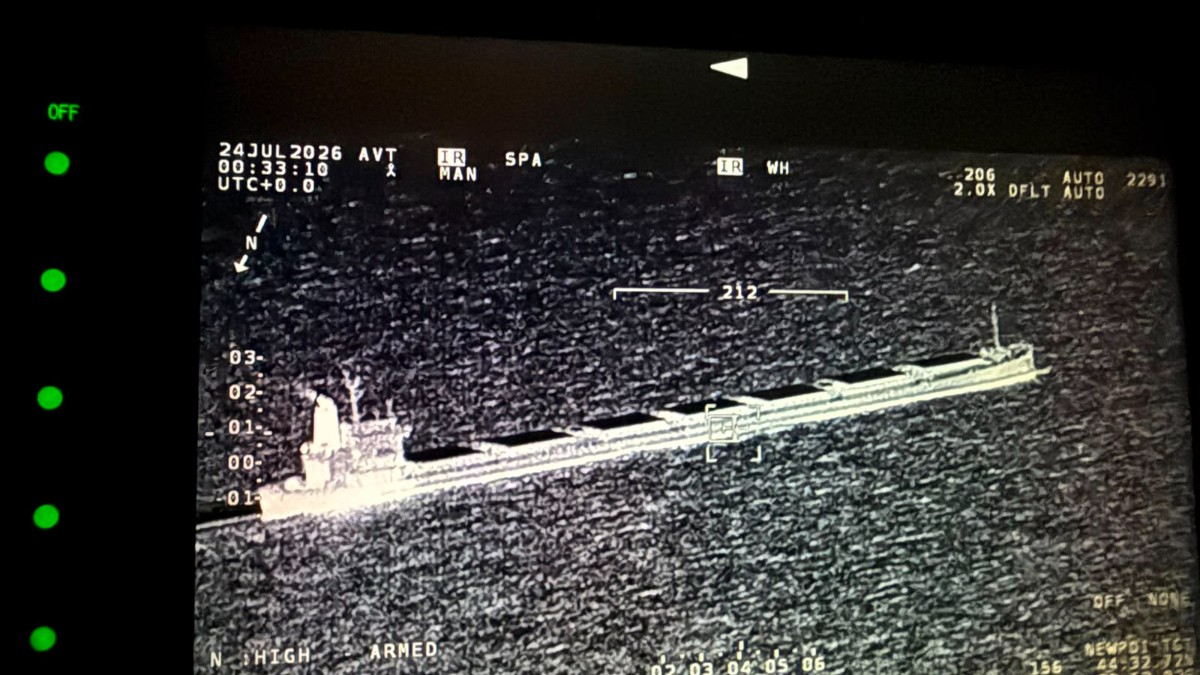 O vană care se vede pe radar, după ce a fost avariată în MArea Neagră