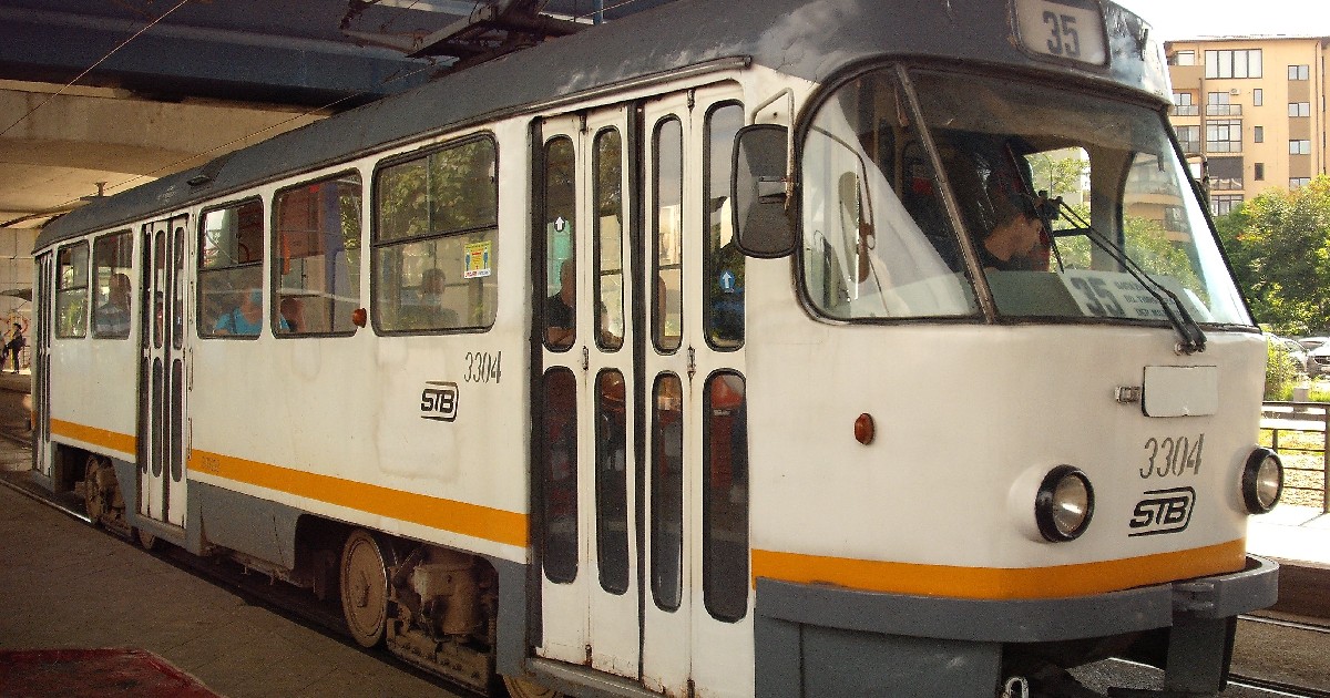 Tramvai Tatra T4 pe linia 35, la data de 17 iunie 2020