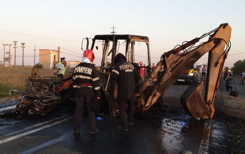 Accident grav în Constanța între o motocicletă și un buldozer. Două persoane au murit