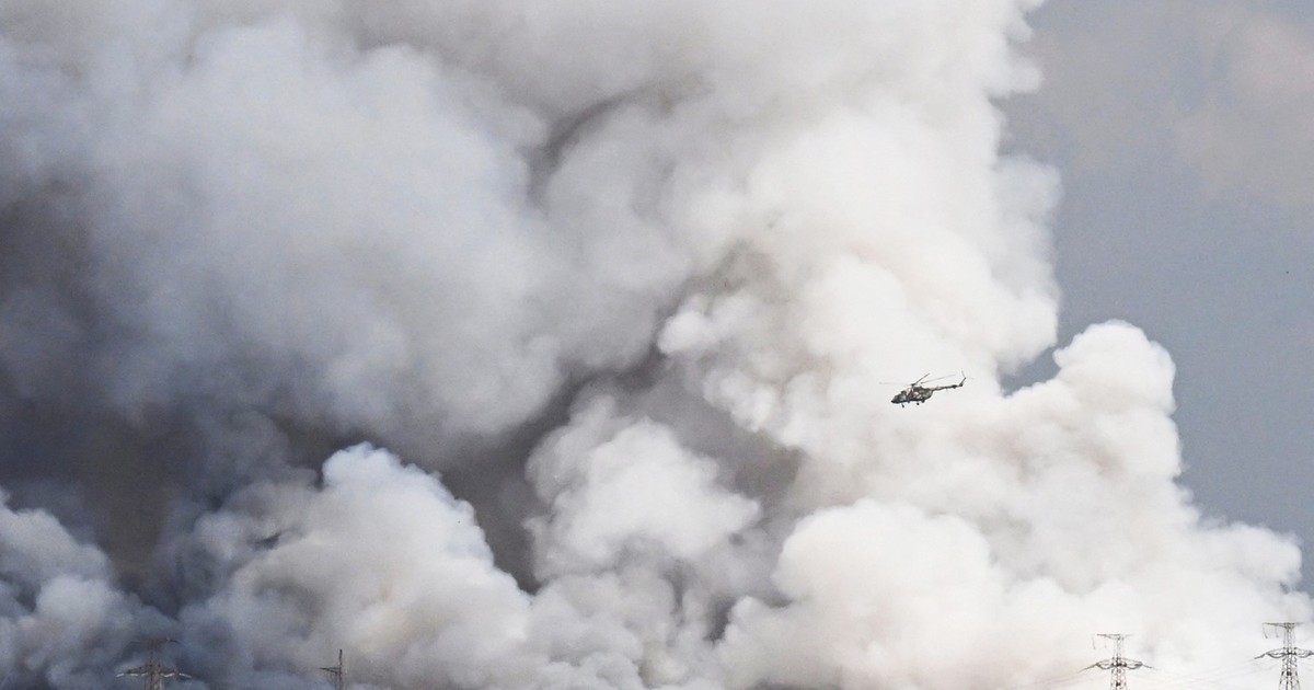 Incendiu uriaș în urma unui atac asupra depozitului Wildberries din Sankt Petersburg Foto: Profimedia