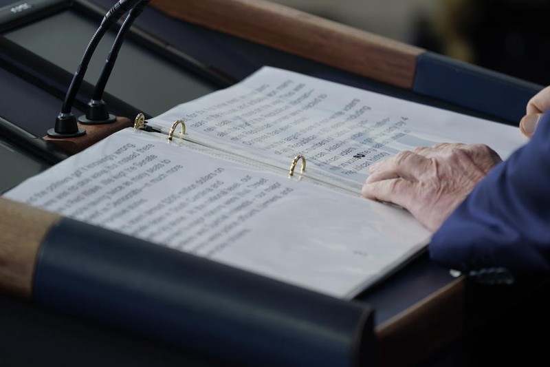 Notițele discursului lui Donald Trump FOTO: EPA