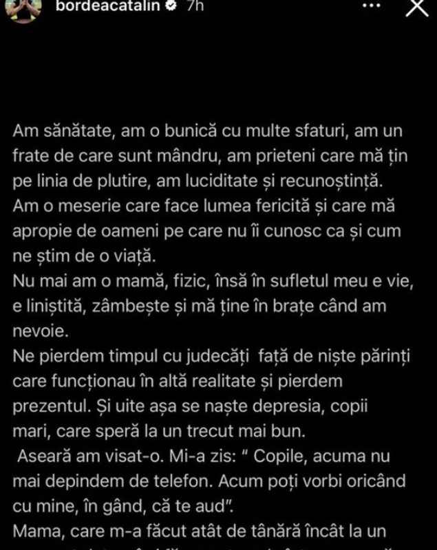 Mesajul lui Cătălin Bordea, după ce mama lui a murit: „În sufletul meu e vie și mă ține în brațe când am nevoie”. Cum a visat-o pe cea care i-a dat viață