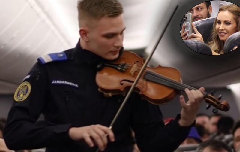 Vedeta care era în avionul în care un jandarm a interpretat la vioară imnul național al României: „M-a impresionat”