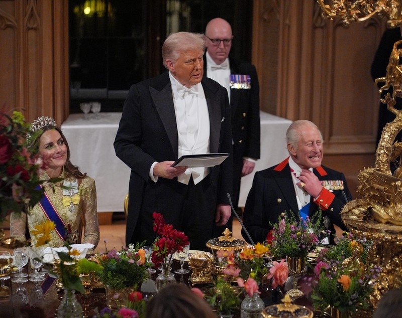Ce i-a zis Donald Trump lui Kate Middleton la dineul de stat dat de regele Charles. Președintele american a stat lângă prințesa de Wales